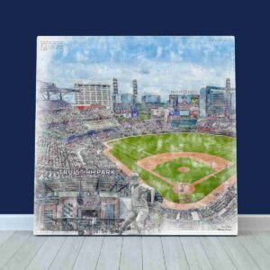 Truist Park Print, Atlanta Braves Wall Art, Baseball Stadium Art