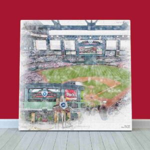 Chase Field Print, Arizona Diamondbacks Wall Art, Baseball Stadium Art