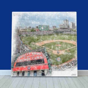 Wrigley Field Print, Chicago Cubs Wall Art, Baseball Stadium Art