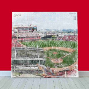 Great American Ball Park Print, Cincinnati Reds Wall Art, Baseball Stadium Art