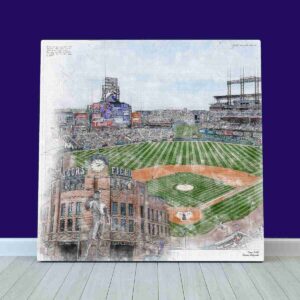 Coors Field Print, Colorado Rockies Wall Art, Baseball Stadium Art