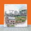 Minute Maid Park Print, Artist Drawn Baseball Stadium, Houston Astros Baseball
