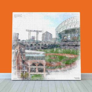 Minute Maid Park Print, Houston Astros Wall Art, Baseball Stadium Art