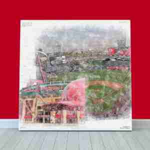 Angel Stadium Print, Los Angeles Angels Wall Art, Baseball Stadium Art