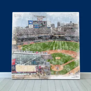 Target Field Print, Artist Drawn Baseball Stadium, Minnesota Twins Baseball
