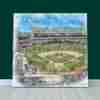 Oakland Coliseum Print, Artist Drawn Baseball Stadium, Oakland Athletics Baseball