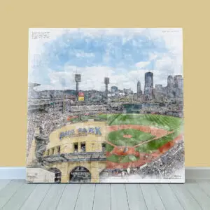 PNC Park Print, Artist Drawn Baseball Stadium, Pittsburgh Pirates Baseball