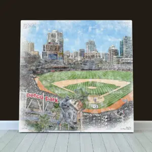Petco Park Print, Artist Drawn Baseball Stadium, San Diego Padres Baseball