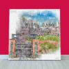 Busch Stadium Print, Artist Drawn Baseball Stadium, St. Louis Cardinals Baseball