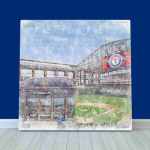 Globe Life Field Print, Texas Rangers Wall Art, Baseball Stadium Art