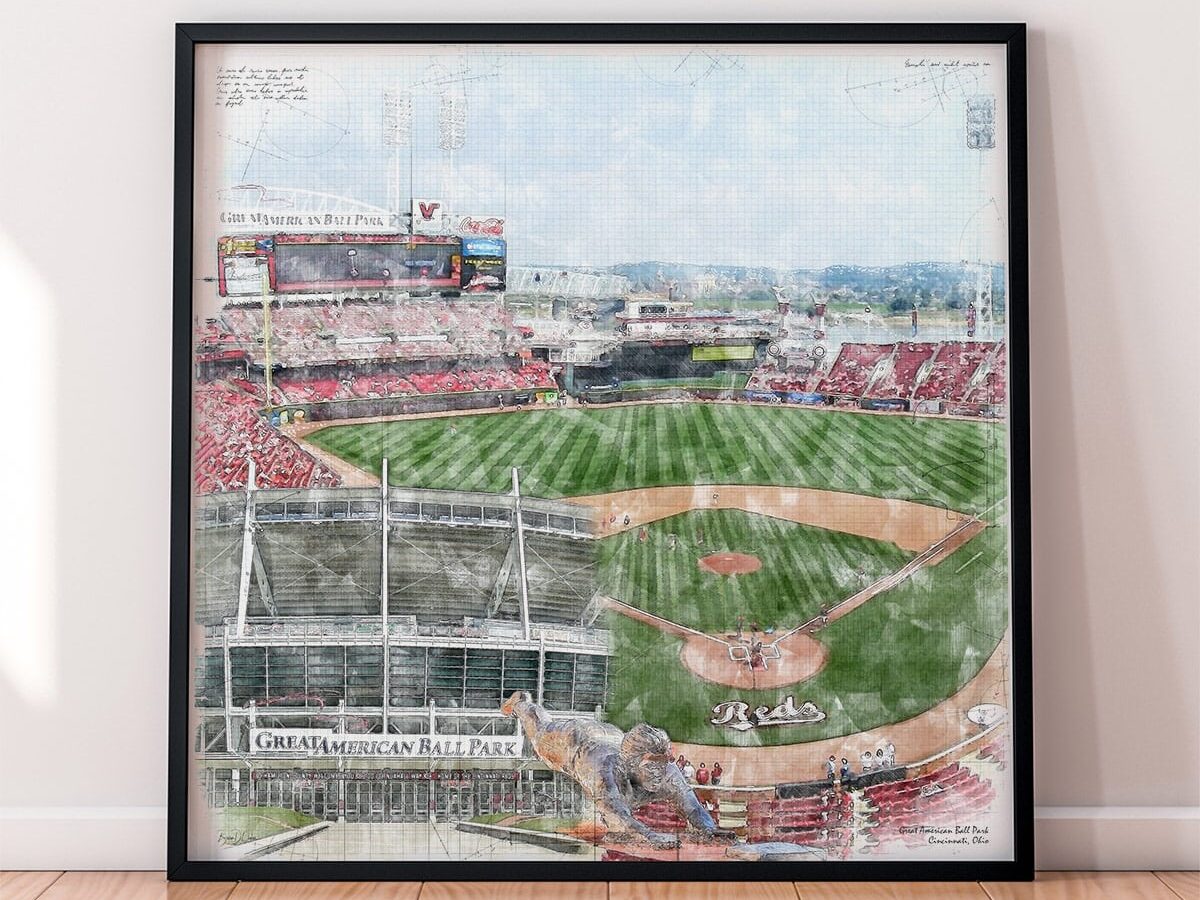 Great American Ball Park Print - Cincinnati Reds Baseball Stadium Art