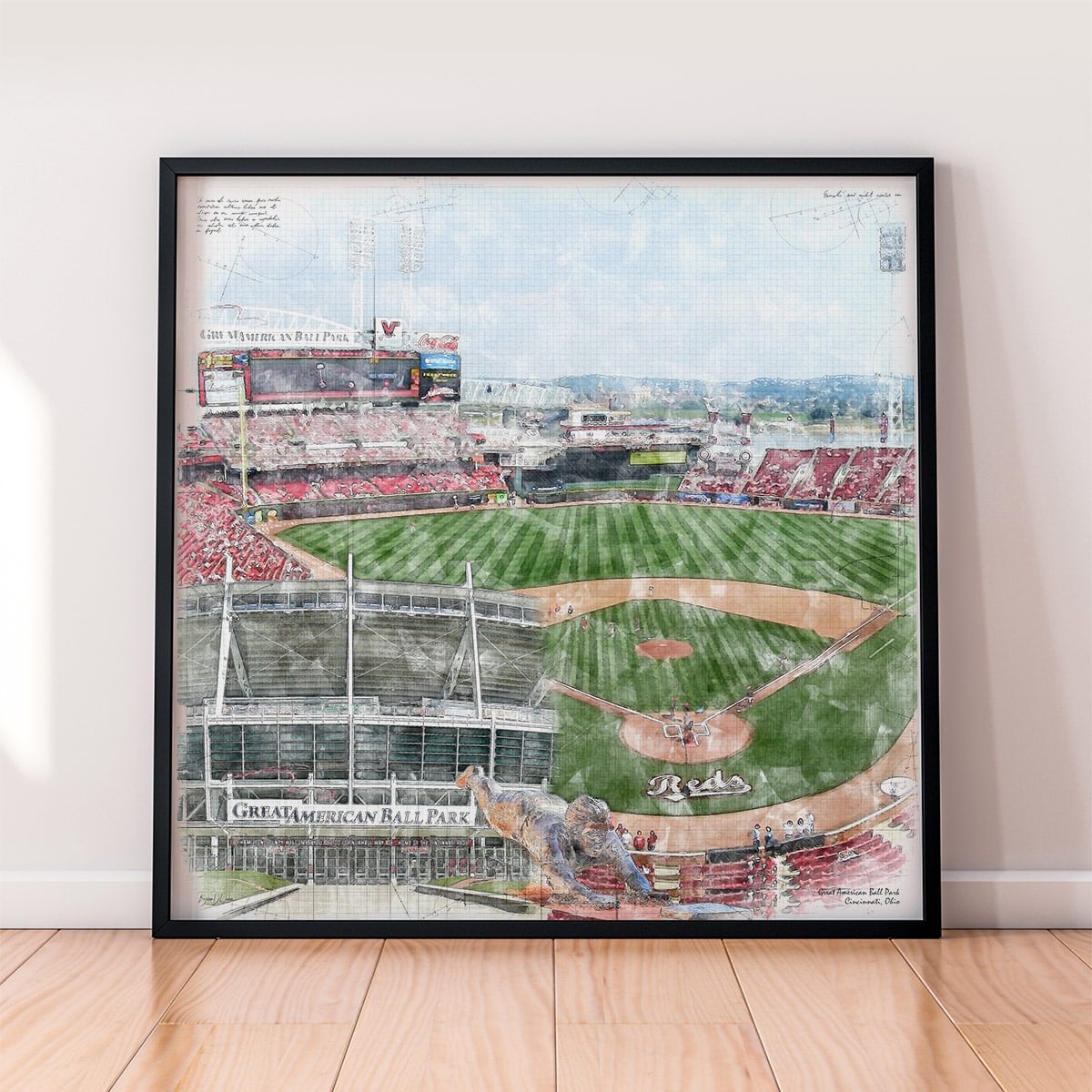 Great American Ball Park Print - Cincinnati Reds Baseball Stadium Art