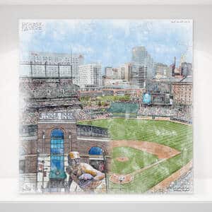 Baltimore Orioles Baseball, Oriole Park at Camden Yards Sketch Print / Canvas