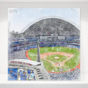 Toronto Blue Jays Baseball, Rogers Centre Sketch Print / Canvas