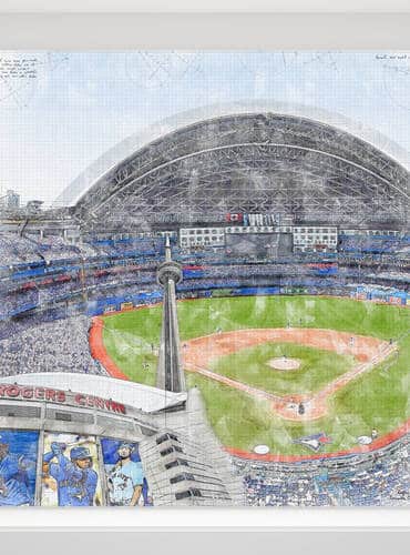 Toronto Blue Jays Baseball, Rogers Centre Sketch Print / Canvas
