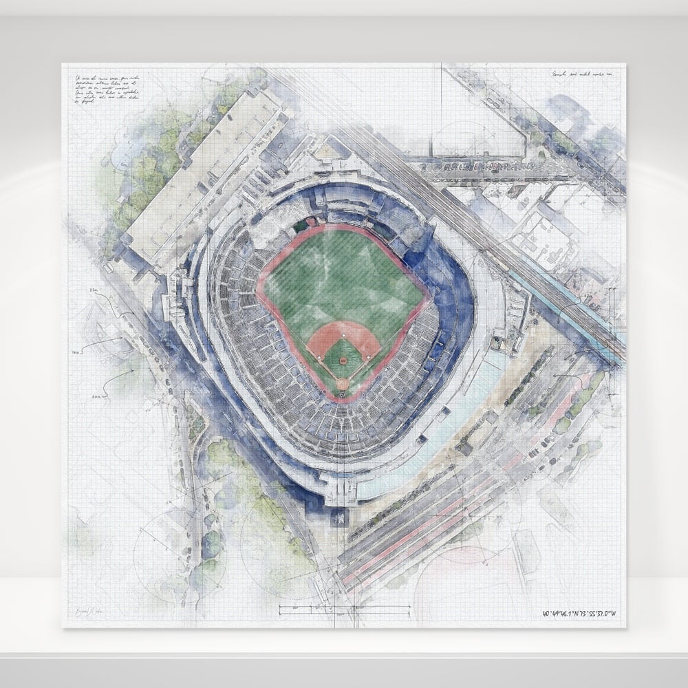 Yankee Stadium Baseball Stadium Print, New York Yankees Baseball