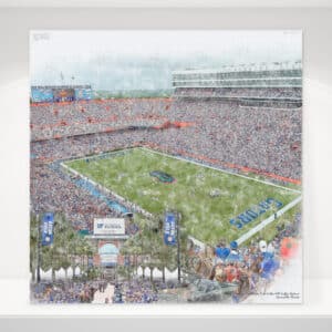 Florida Field at Ben Hill Griffin Stadium Sketch Art Canvas Print, Florida Gators Football