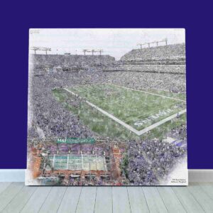 M&T Bank Stadium Print, Baltimore Ravens Wall Art, Football Stadium Art