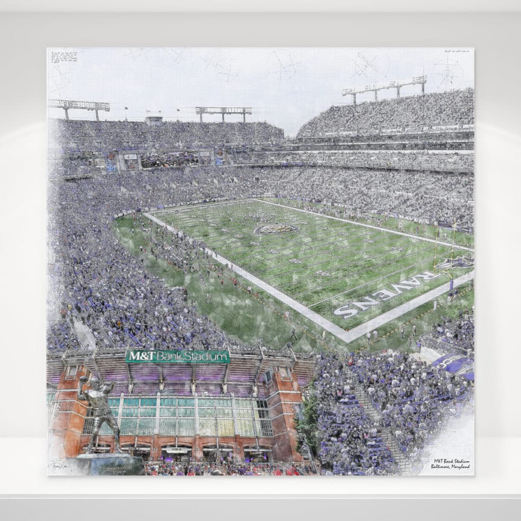 M&T Bank Stadium Football Stadium Print, Baltimore Ravens Football