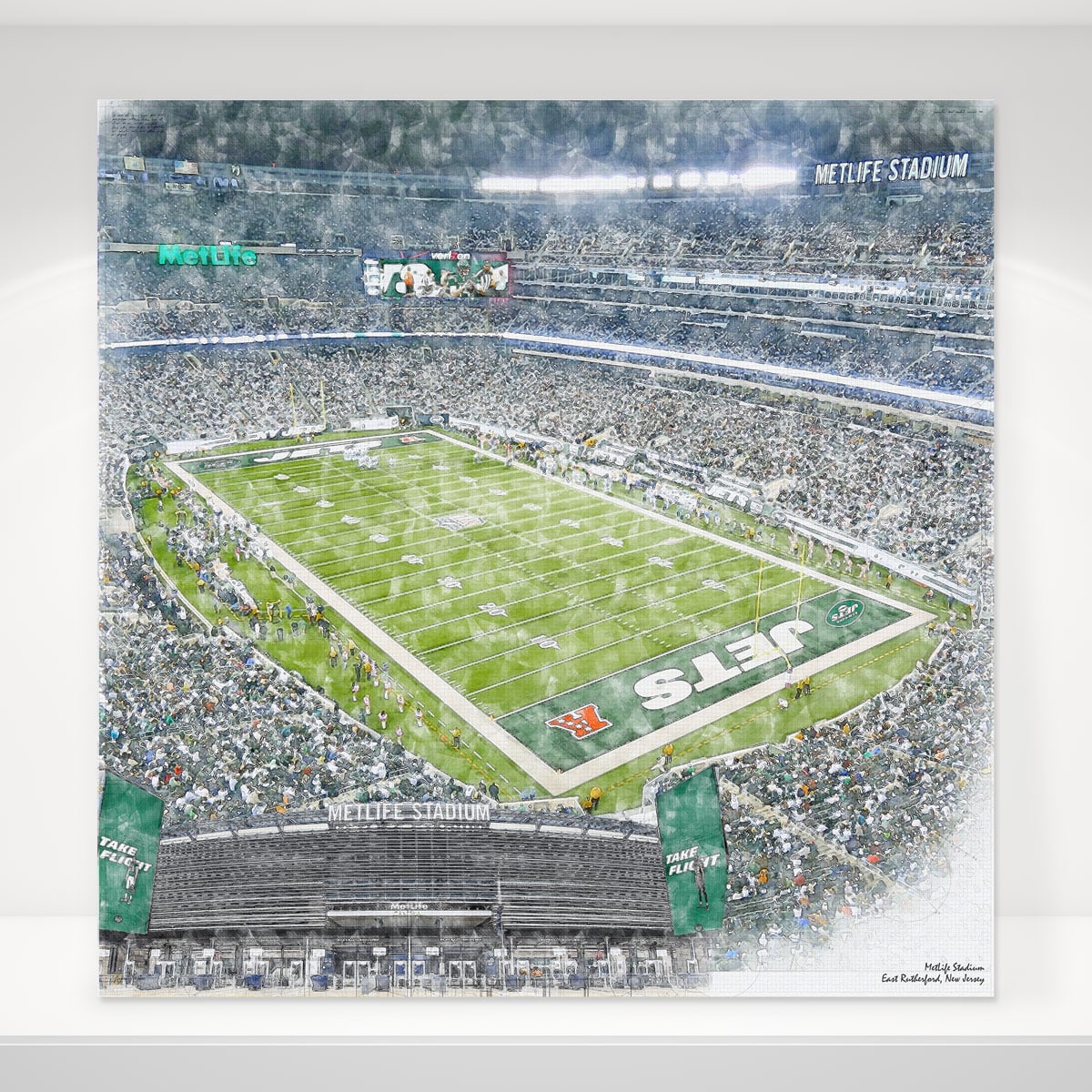 MetLife Stadium Football Stadium Print, New York Jets Football