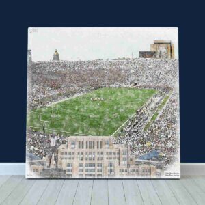 Notre Dame Stadium Print, Notre Dame Fighting Irish Wall Art, College Football Stadium Art