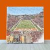 Darrell K Royal-Texas Memorial Stadium Print, Artist Drawn College Football Stadium, University of Texas Longhorns College Football