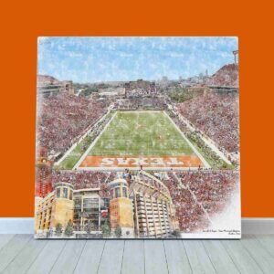 Darrell K Royal-Texas Memorial Stadium Print, Texas Longhorns Wall Art, College Football Stadium Art