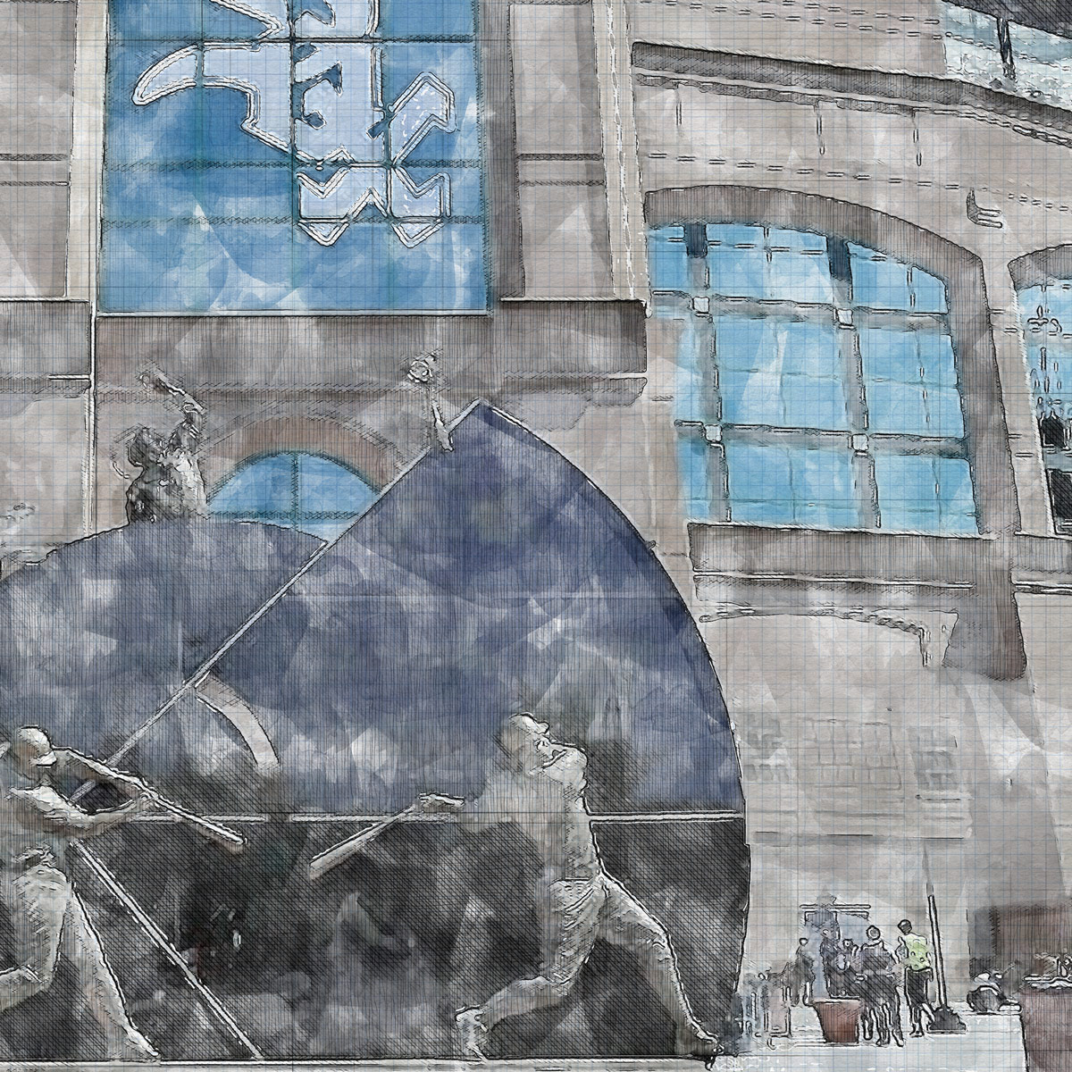close-mlb-cws_01 Guaranteed Rate Field Print, Artist Drawn Baseball Stadium, Chicago White Sox Baseball