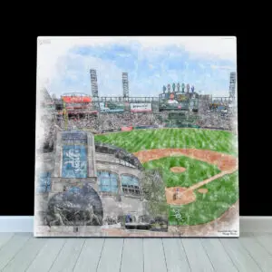 Guaranteed Rate Field Print, Artist Drawn Baseball Stadium, Chicago White Sox Baseball