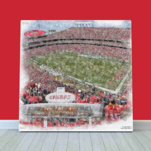 Arrowhead Stadium Print, Kansas City Chiefs Wall Art, Football Stadium Art