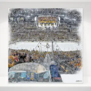 Bridgestone Arena Print, Artist Drawn Hockey Arena, Nashville Predators Hockey