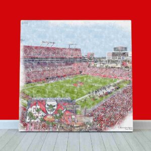 Raymond James Stadium Print, Tampa Bay Buccaneers Wall Art, Football Stadium Art