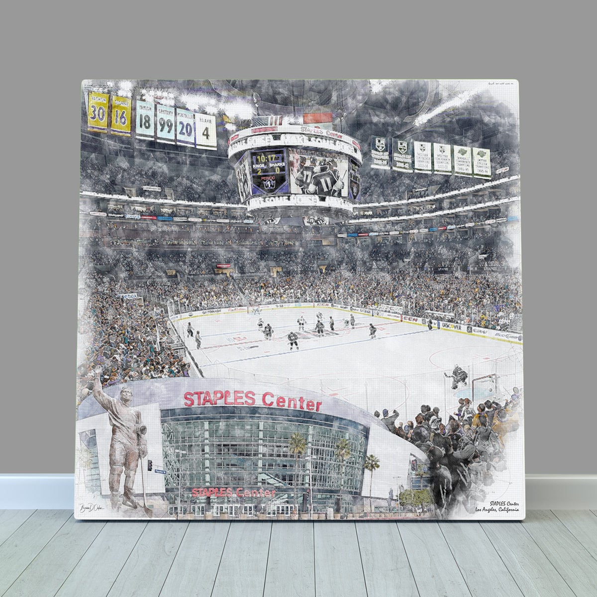 STAPLES Center Hockey Arena Print, Los Angeles Kings Hockey