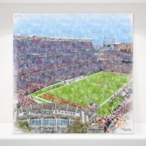 FirstEnergy Stadium Print, Artist Drawn Football Stadium, Cleveland Browns Football