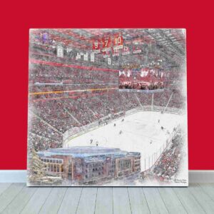 Little Caesars Arena Print, Detroit Red Wings Wall Art, Hockey Arena Art