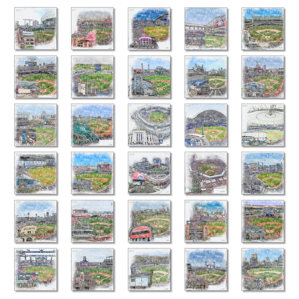 All 30 Modern Day Baseball Stadiums Value Bundle