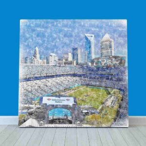 Bank of America Stadium Print, Carolina Panthers Wall Art, Football Stadium Art