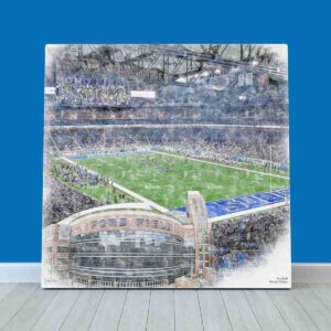 Ford Field Print, Detroit Lions Wall Art, Football Stadium Art