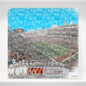 Paul Brown Stadium Print, Artist Drawn Football Stadium, Cincinnati Bengals Football