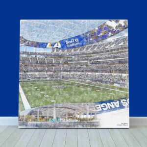 SoFi Stadium Print, Los Angeles Rams Wall Art, Football Stadium Art