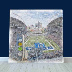 Lumen Field Print, Seattle Seahawks Wall Art, Football Stadium Art