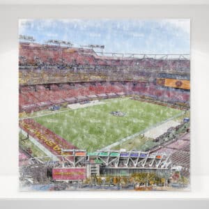 FedExField Print, Artist Drawn Football Stadium, Washington Football Team