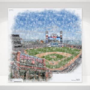 Oracle Park Print, Artist Drawn Baseball Stadium, San Francisco Giants Baseball
