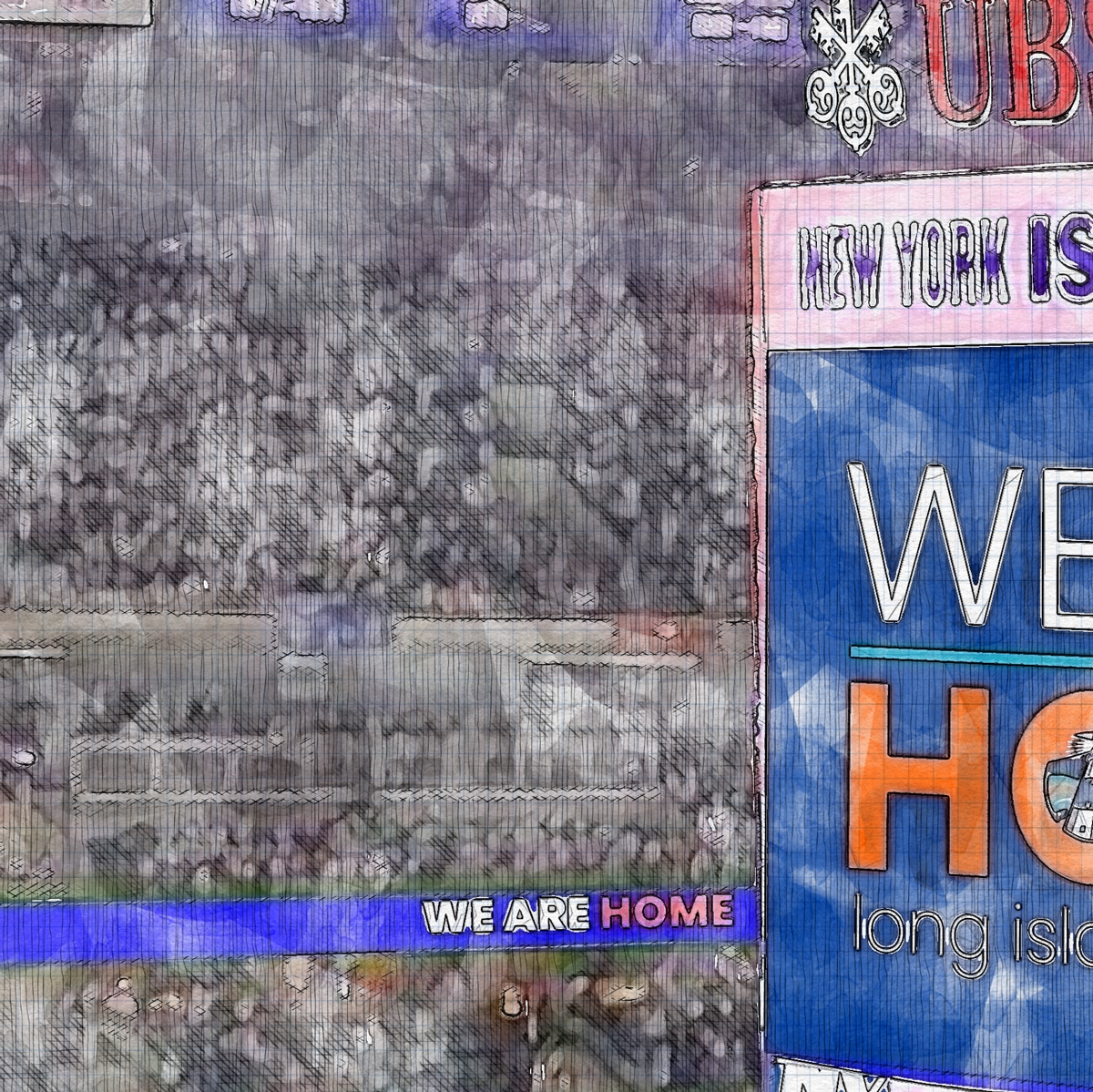 close-nhl-nyi-ubs-02 UBS Arena Print, Artist Drawn Hockey Arena, New York Islanders Hockey