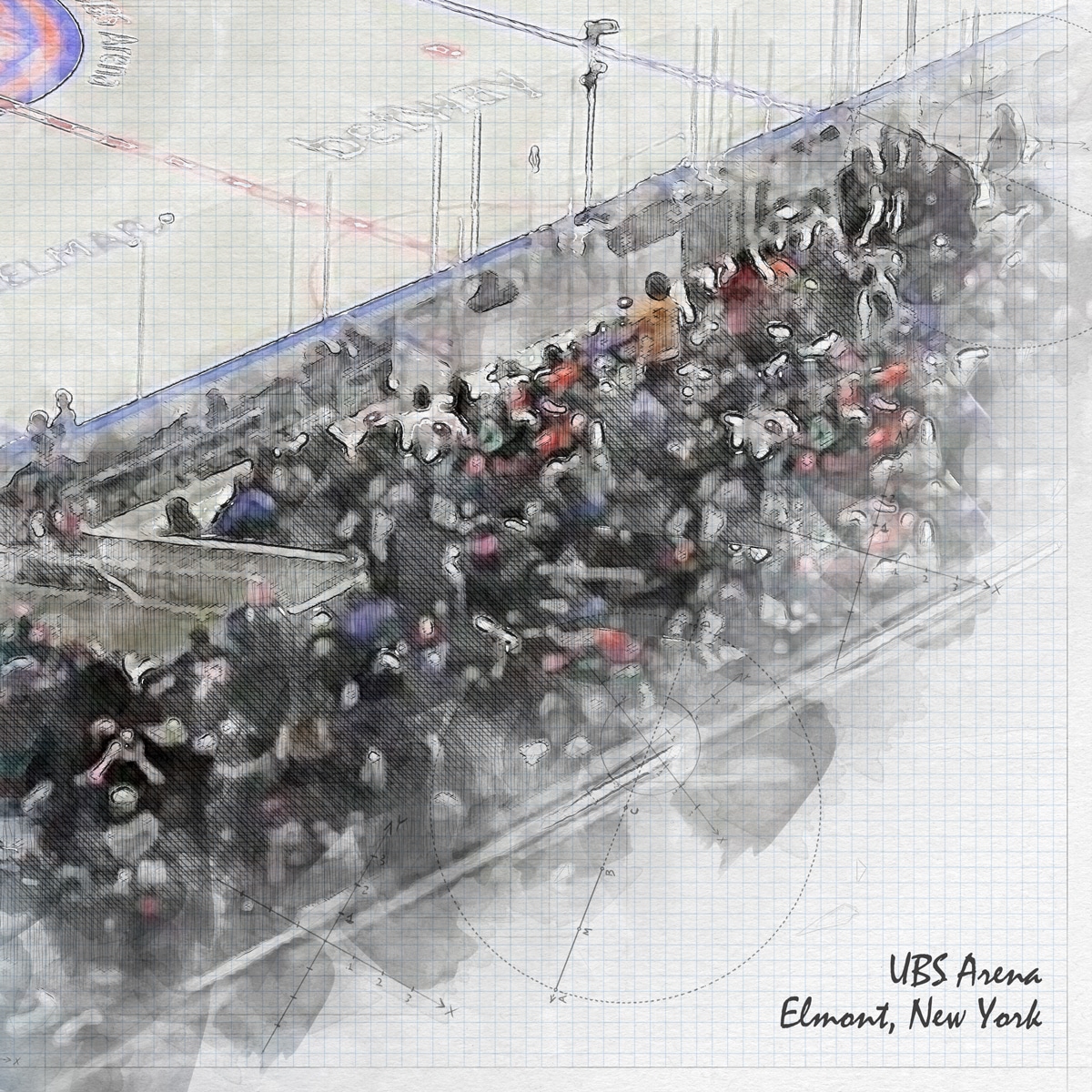 close-nhl-nyi-ubs-03 UBS Arena Print, Artist Drawn Hockey Arena, New York Islanders Hockey