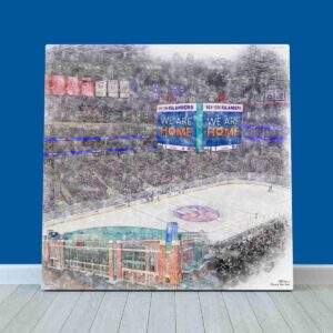 UBS Arena Print, New York Islanders Wall Art, Hockey Arena Art