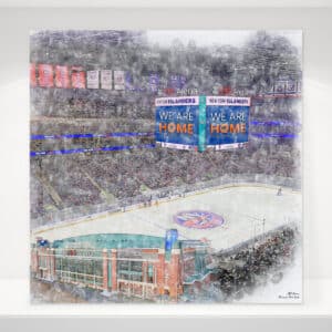 UBS Arena Print, Artist Drawn Hockey Arena, New York Islanders Hockey