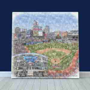 Progressive Field Print, Cleveland Guardians Wall Art, Baseball Stadium Art