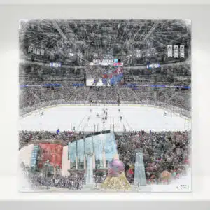 Ball Arena Print, Artist Drawn Hockey Arena, Colorado Avalanche Hockey
