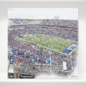 Highmark Stadium Print, Artist Drawn Football Stadium, Buffalo Bills Football